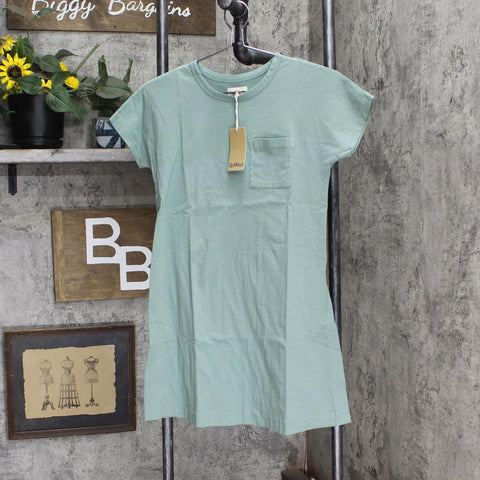 Upwest Girls Tee Shirt Dress with Pocket Calcite Green L