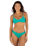 Hurley Juniors Wave Scrunch Bralette Bikini Swim Top HU009T5 Teal Blue XS