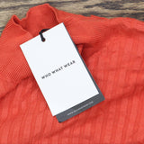 Who What Wear Women's Elbow Sleeve Crewneck Flat Rib Sweater Dress Orange XL