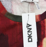 DKNY Abstract-Print Logo T-Shirt P5EHXWNA June Brush Stroke Red M
