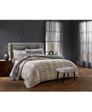 Hotel Collection Broken Stripe 3-Piece. Duvet Cover Set Granite Gray Full/Queen