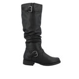 Journee Collection Womens Stormy Boot Faux Leather Slouch Black 8M