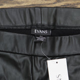 Evans Womens Plus Size Faux Leather Ponte Pants 217785 Black 24W