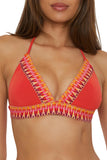 Becca Delilah Halter Bikini Swim Top 613157 Fire Red M