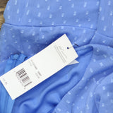 Ny Collection Womens Petite Short Sleeve Belted Swiss Dot Dress Sky Blue PL