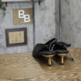 A New Day Womens Samantha Heels Kitten Pointed Toe 94462816 Black / Gold 9.5M