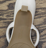 Lifestride Kitten Heel Open Toe Slip-On Double Strap Sandals Bone Off White 5.5M