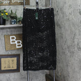 Wild Fable Womens Mid-Rise Sequin Lace Midi Skirt 91904755 Black M