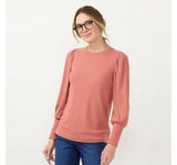 Lc Lauren Conrad Women's Knit Mini Waffle Knit Lounge Top Pink Sheraton M