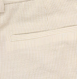 DKNY Seersucker High Rise Wide-Leg Pants UD5PS051 Beige Brown 16US