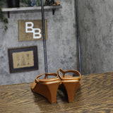 Vince Camuto Womens Cianna Thong Wedge Sandals VC-CIANNA Golden Walnut Brown 7M