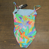 La Blanca Womens Tropi-Flage Printed Scoop-Neck One-Piece Swimsuit Blue Multi 6