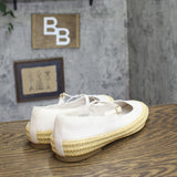 Universal Thread Jane Espadrille Flats with Strap Cream Off White / Brown 11M