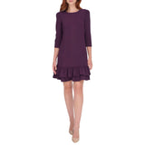 Tommy Hilfiger Womens 3/4 Sleeve Ruffled Hem Dress A3IC15MD Aubergine Purple 10