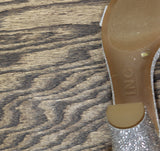 INC International Concepts Block Heel Sandals Silver Crystal Gray 6.5M