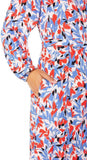 Well Worn Women's Collared Midi Dress with Pockets 1749069 Red Print 2XL