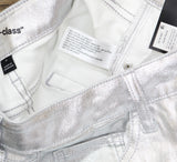 Art Class Girls High-Rise Baggy Metallic Wide Leg Denim Pant Silver Gray 12