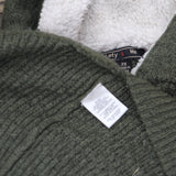 Lety & Me Womens Plus Size Sherpa Pullover Sweater Hooded Green 2X