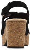 Clarks Nerisa Grace Wedge Cork Sandal 26187243 Black Nubuck 8.5M