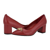 Tommy Hilfiger Womens Nanya Block Heel Pumps TWNANYA Red 8M