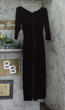 Alex Evenings Womens Velvet Tulip Hem Quarter Sleeve Formal Gown Wine Red 4P