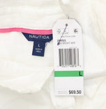 Nautica Weekend Button Down Long Sleeve Shirt 26W501 Bright White L