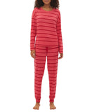 Gap Body Womens Knit 2-Pc Long-Sleeve Pajama Set Roseship Red Multi XL