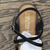 Bella Vita Made in Italy Women's Ala-Italy Flat Sandal ALAIT Black Leather 8.5M
