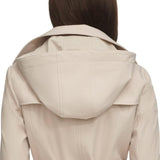 Calvin Klein Women's Trench Coat Belted Jacket Detachable Hood Tan Brown M