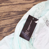 INC International Concepts Knit Tank & Pajama Pants Set Clear Dew Green S