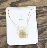A New Day Beaded "A" Initial Necklace Set 2-Pack Gold / Marron Red 16" 18"