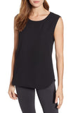 Anne Klein Womens Scoop Neck U-Neck Shell Sleeveless Blouse Anne Black S