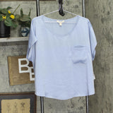 State Of Day Womens 2-Pc. Silk Touch Short Sleeve Pajama Set Eventide Blue 2XL