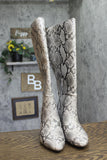 A New Day Tall Block Heel Faux Snakeskin Knee-High Boots Snake Gray Multi 6.5M