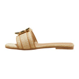 A New Day Womens Kelsey Rhinestone Buckle Slide Sandals 91637708 Tan Brown 5.5M