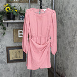 LC Lauren Conrad Womens Wrap Crochet Trim Tie Front Belt Dress Pink M