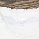 LC Lauren Conrad Womens Ruffle Trim Babydoll Blouse Shirt Top Ivory S