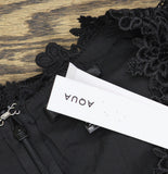 Aqua Womens Lace Puff Sleeve Mini Dress IDM12303 Black M
