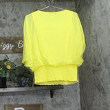 Sam & Jess Woven Smocked-Waist Top TA93052728J Mustard Yellow S