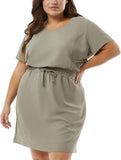 32 Degrees Womens Ladies' Soft Twill Drawstring Dress 1748960 Shadow Green 2XL