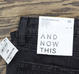 And Now This Womens Distressed Ultra High Rise Straight Jeans Black 29