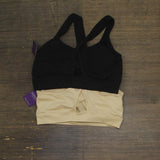 Yummie LOT OF 2 Cross-Back Wireless Bra with Removable Pads Black Frappe L / XL