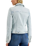 Style & Co. Womens Button Up Classic Denim Trucker Jacket Tropic Blue M
