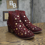 Olivia Miller Ward Women's Ankle Booties Boots WARDBURGUNDY Burgundy Red 6M