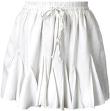 Seta Apparel Womens Element Pleated Mini Skirt White 2XS