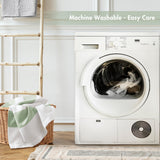 Madison Park Waffle Weave Extra Long Shower Stripe Sage Green 72 in. x 84 in.