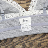 Jenni Womens On Repeat Wide Lace Bralette 100120858 Sleep Gray Heather M