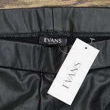 Evans Womens Plus Size Faux Leather Ponte Pants 217785 Black 24W