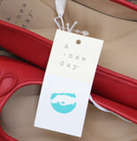 A New Day Womens Faux Patent Leather Matilda Flats Bow 95057383 Red 8M
