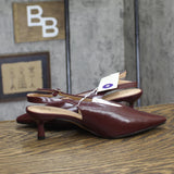 A New Day Women's Samantha Slingback Kitten Heels 94462861 Burgundy Red 6M